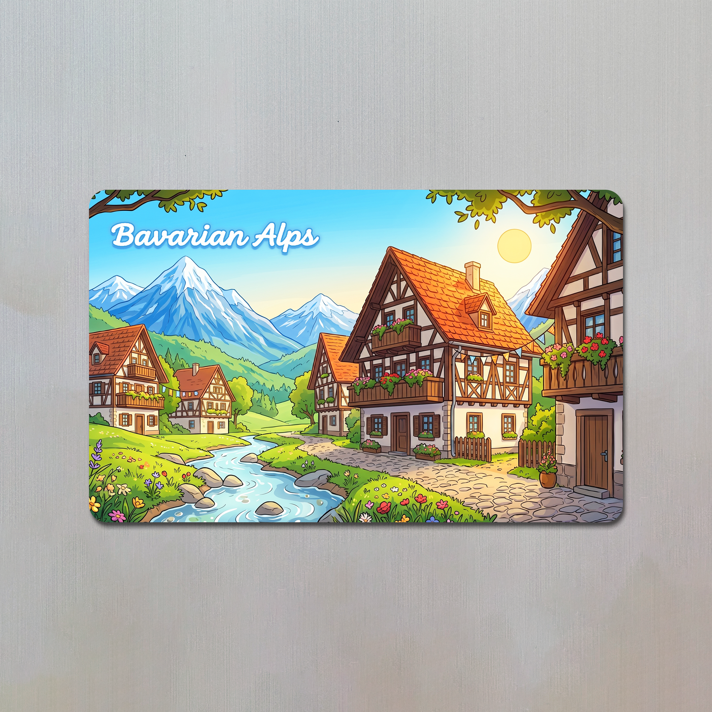 Bavarian Alps Fridge Magnet
