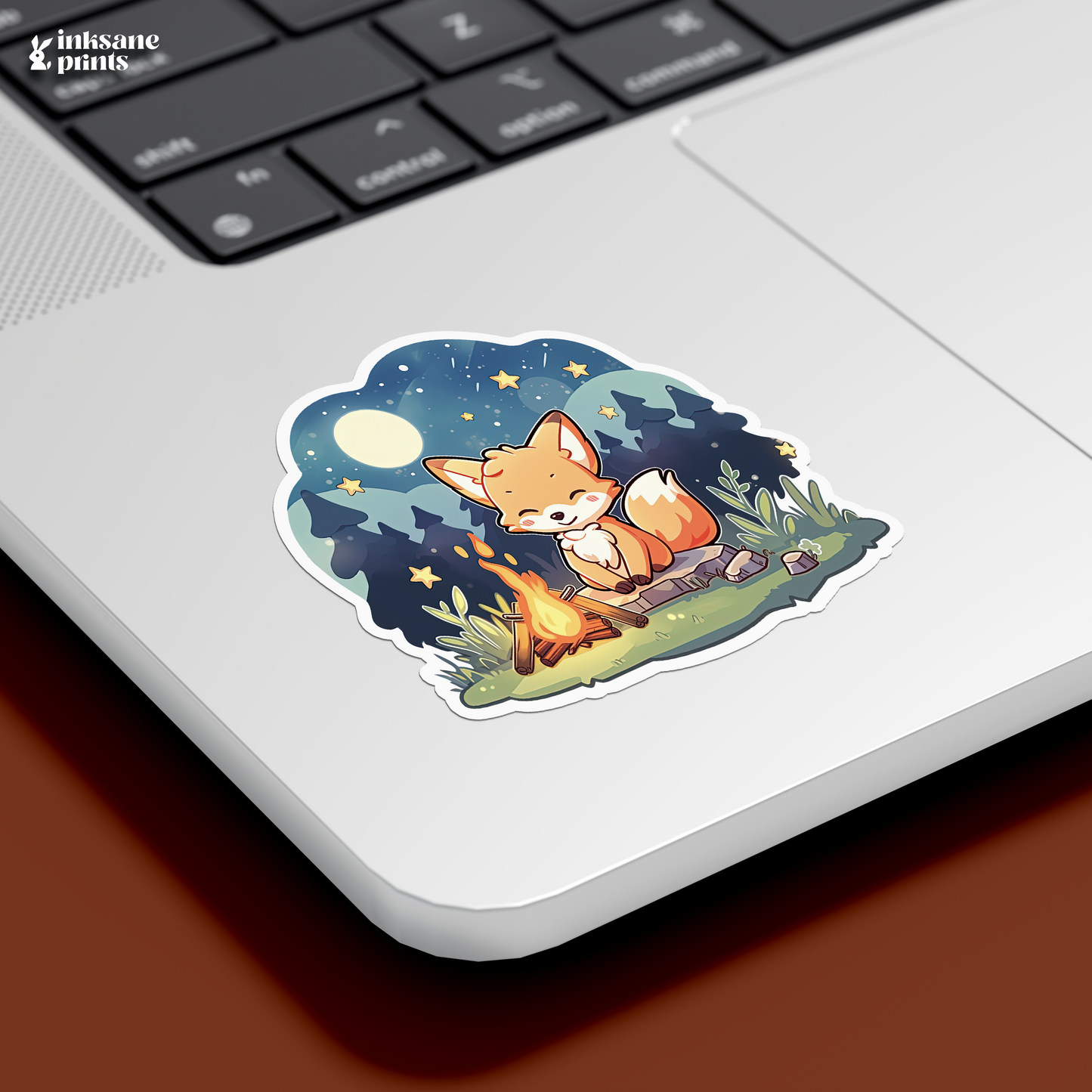 Camping Fox Sticker