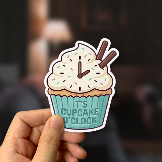 It's Cupcake O'Clock Sticker