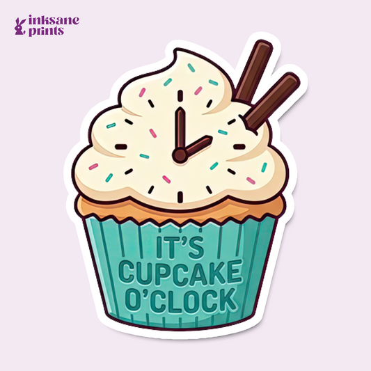 It's Cupcake O'Clock Sticker