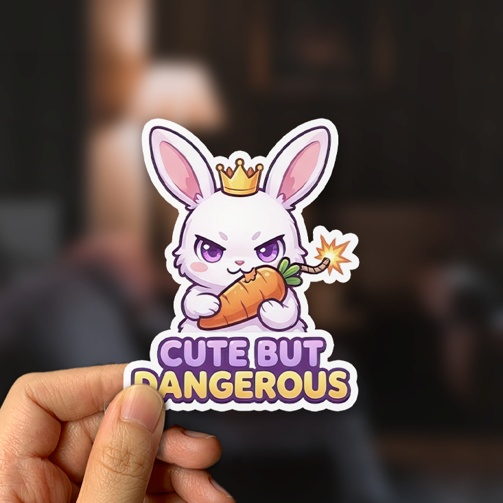 Cute But Dangerous Sticker