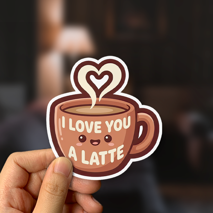 I Love You A Latte Sticker