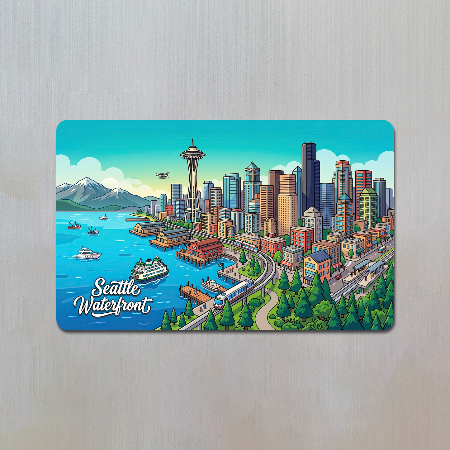Seattle Waterfront Fridge Magnet