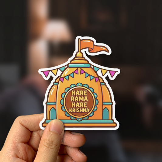 Hare Rama Hare Krishna Temple Sticker