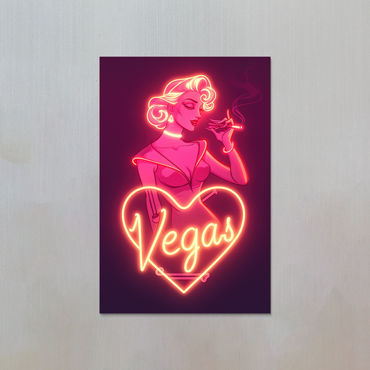 Vegas Neon Sign Fridge Magnet