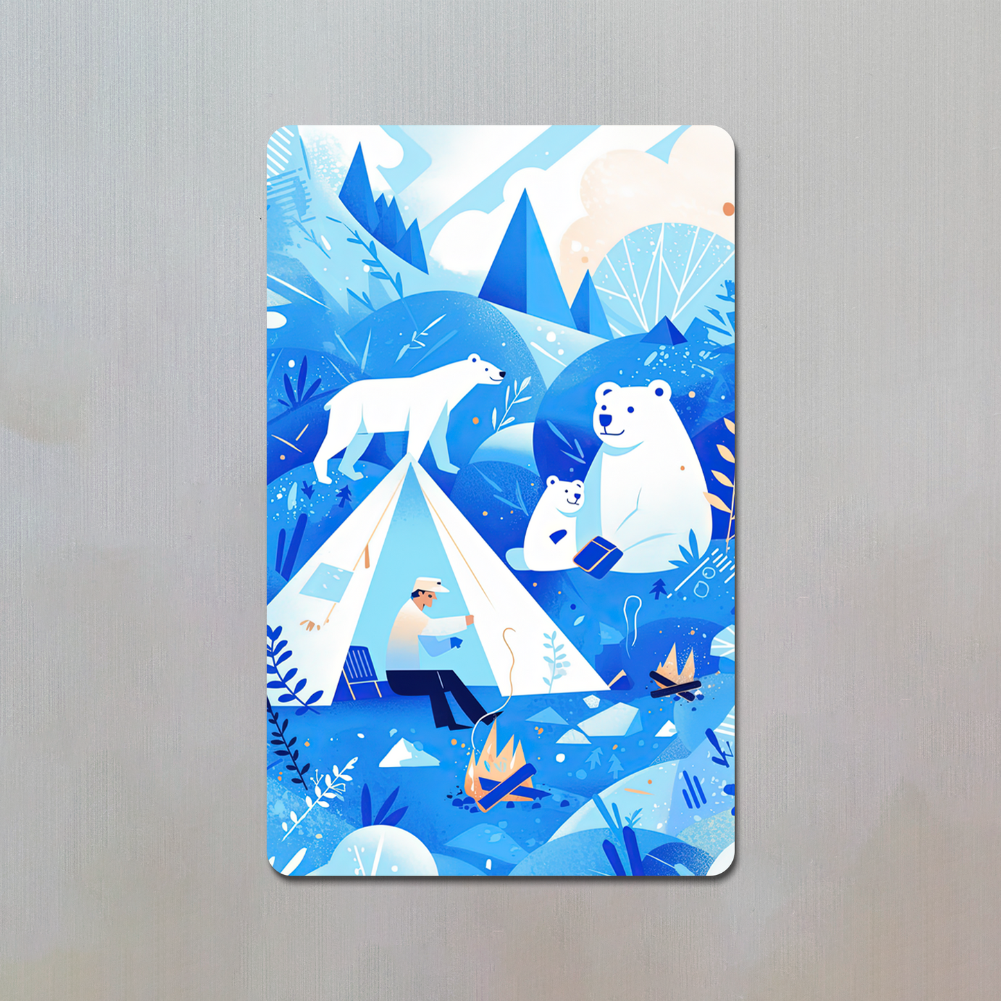 Camping With The Bears Fridge Magnet