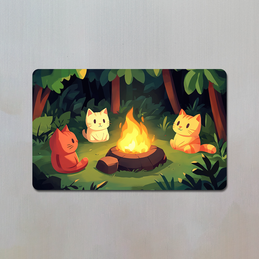 Cats Around A Campfire Fridge Magnet