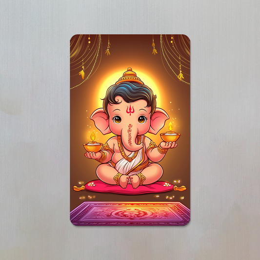 Baby Ganesha Holding Diyas Fridge Magnet