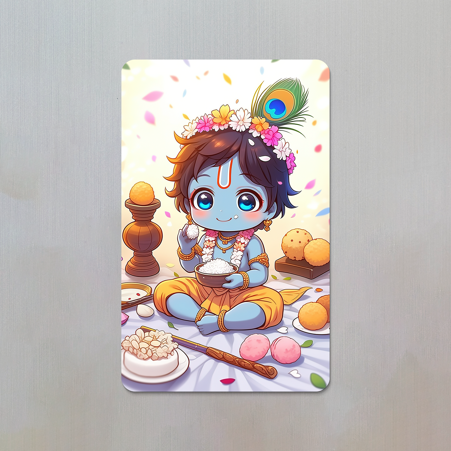 Baby Krishna Eating Sweets Fridge Magnet