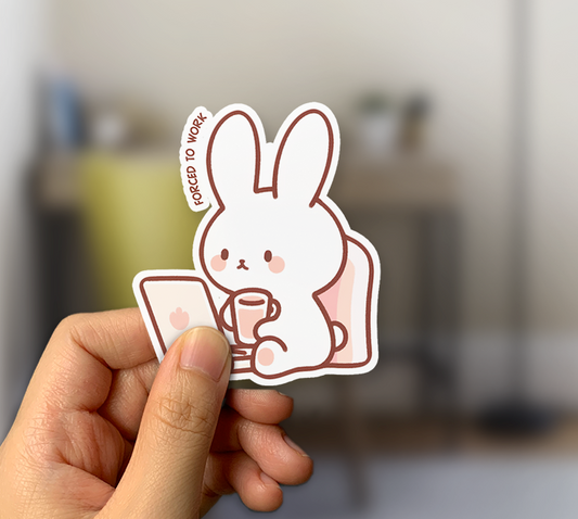 Forced To Work Bunny Sticker