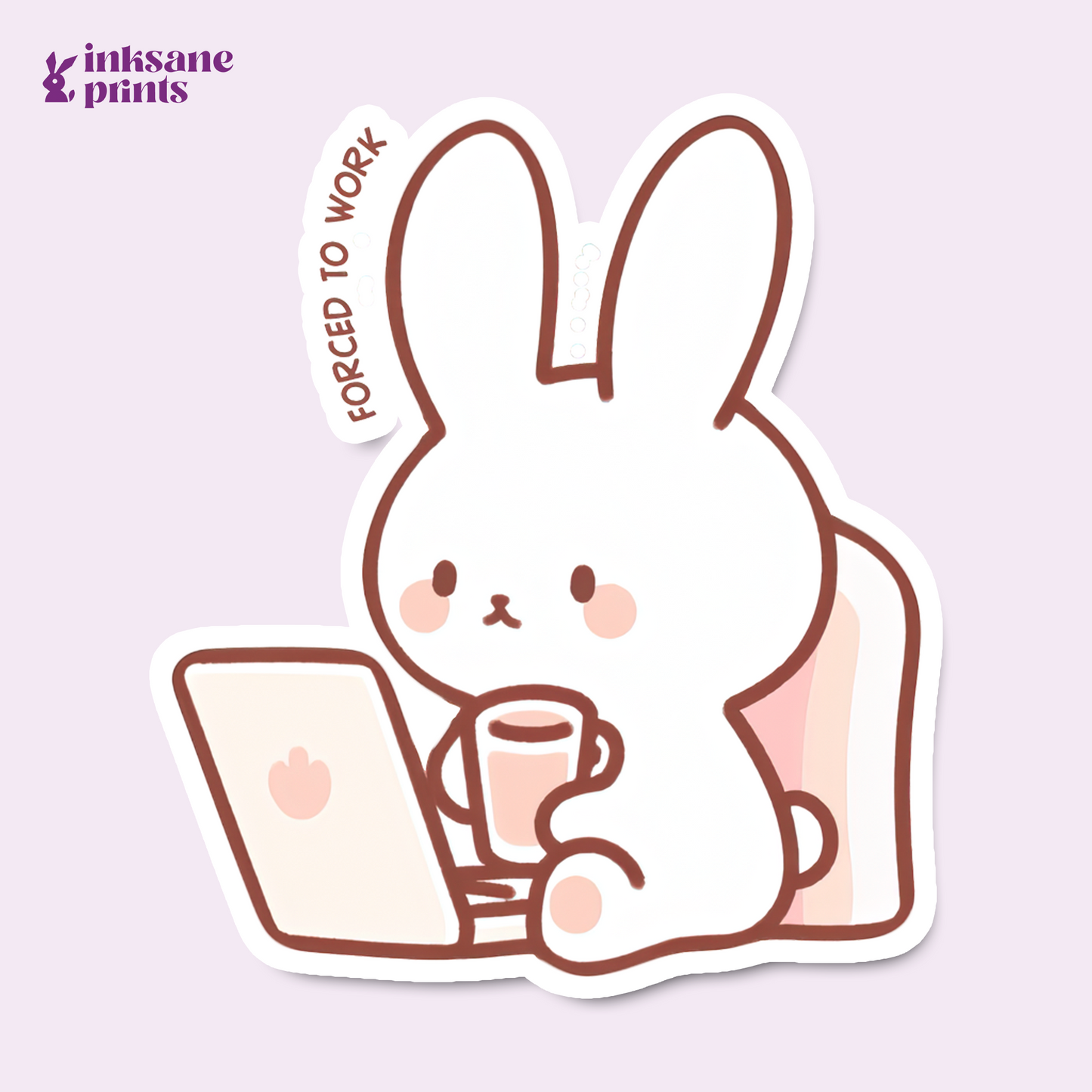 Forced To Work Bunny Sticker