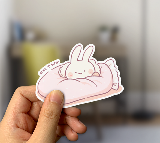 Born to Sleep Bunny Sticker