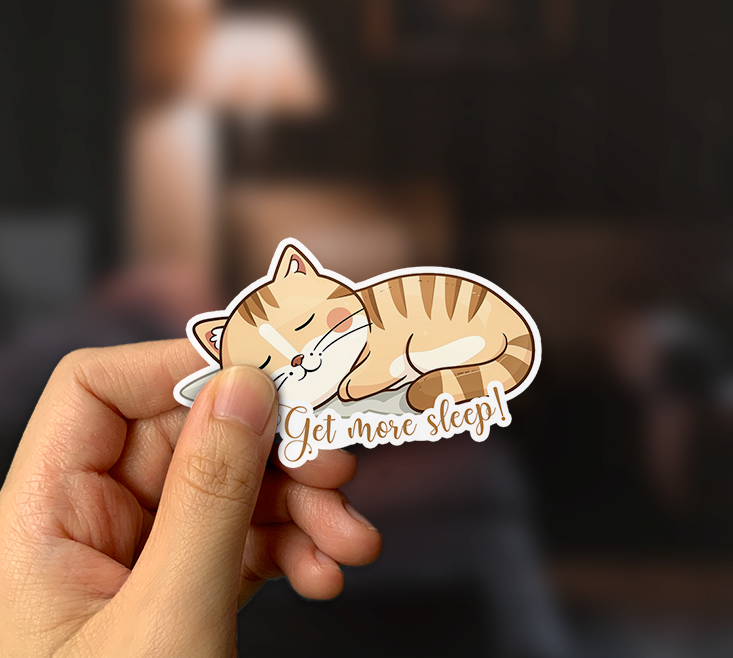 Get More Sleep! Cat Sticker