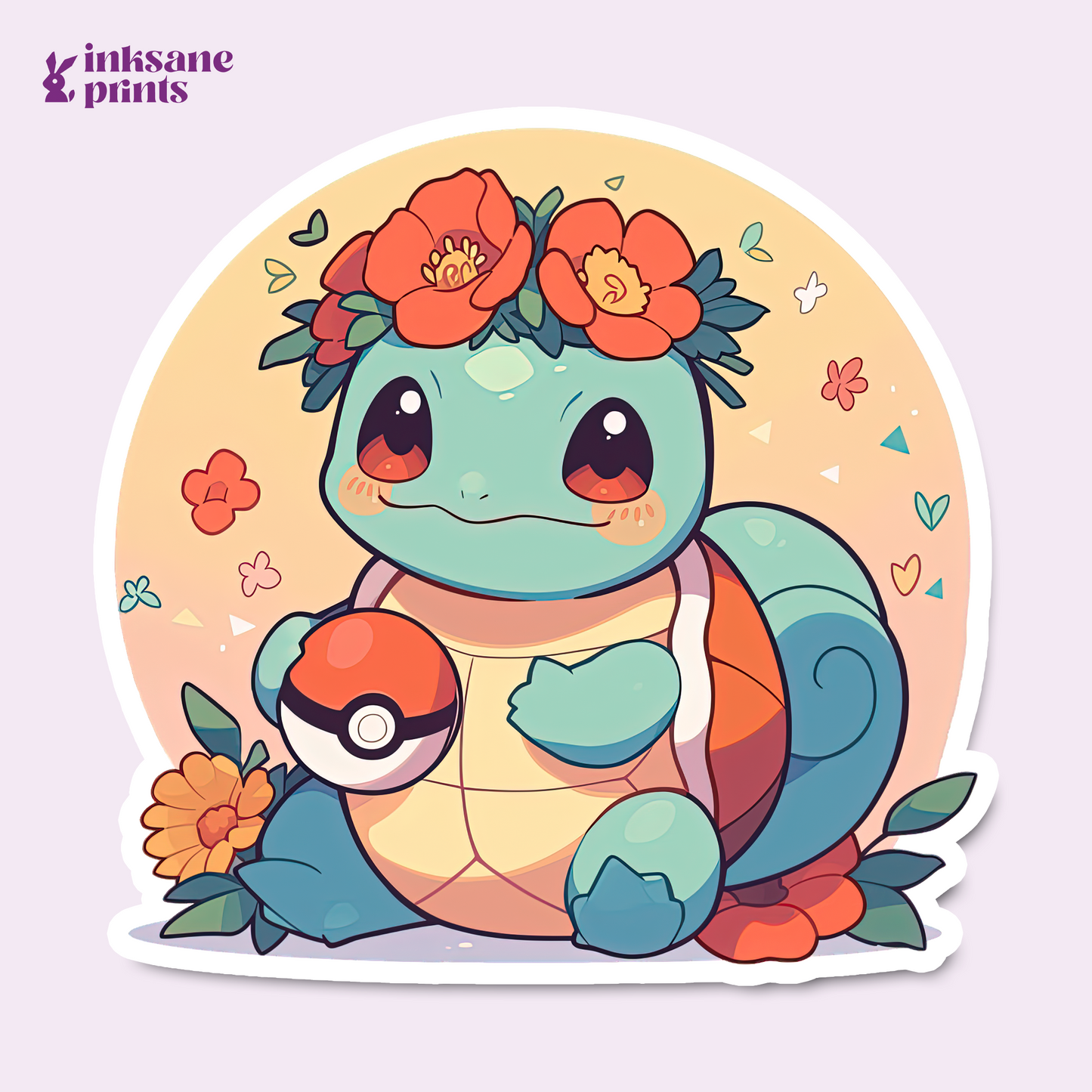 Squirtle Holding a Poké Ball Sticker