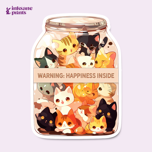 Warning: Happiness Inside Sticker
