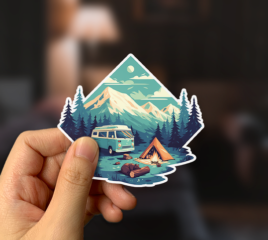 Camping In The Woods Sticker