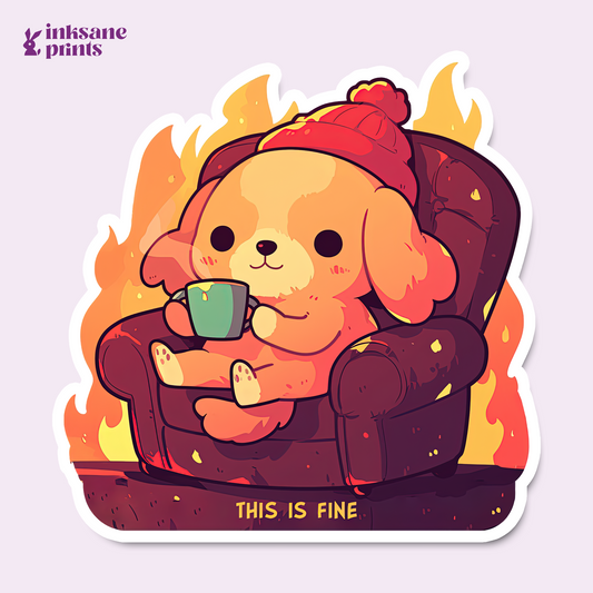 This Is Fine Doggo Sticker
