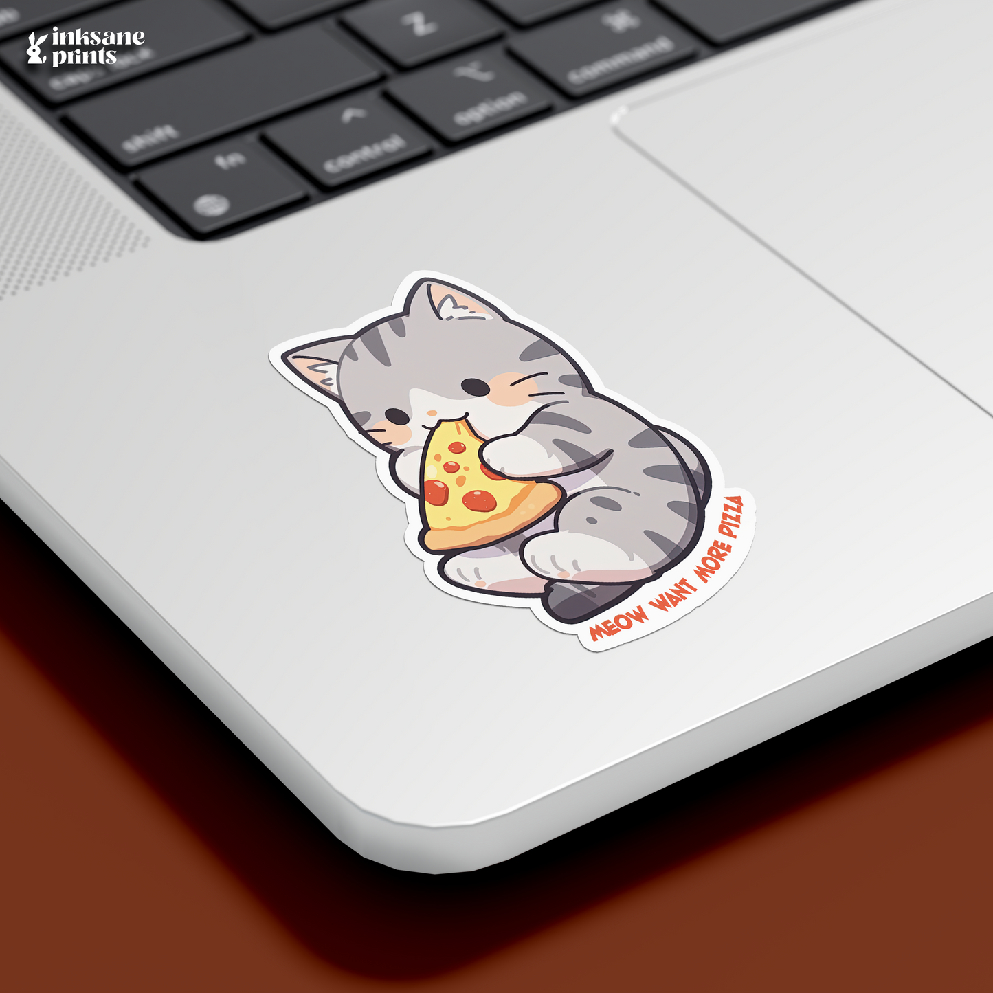 Meow Want More Pizza Sticker