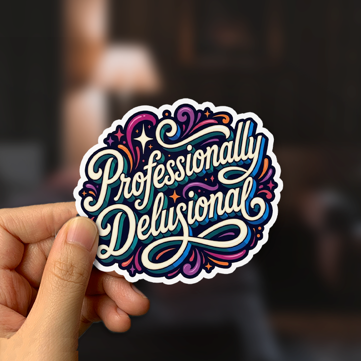 Professionally Delusional Sticker