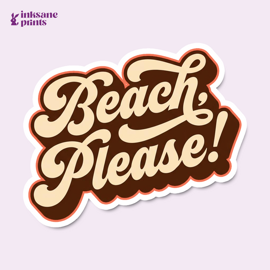 Beach Please Sticker