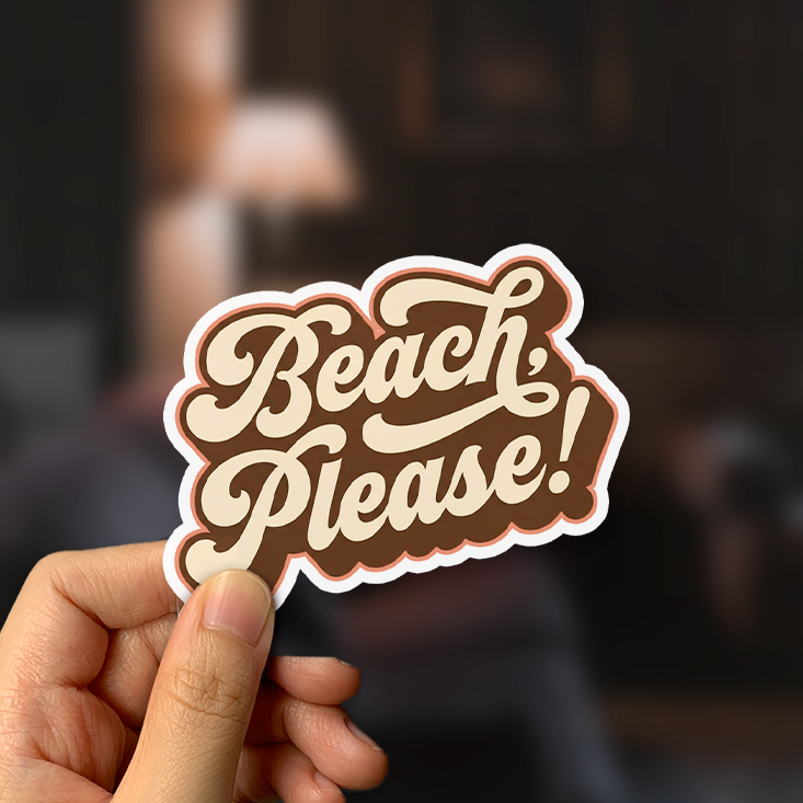 Beach Please Sticker
