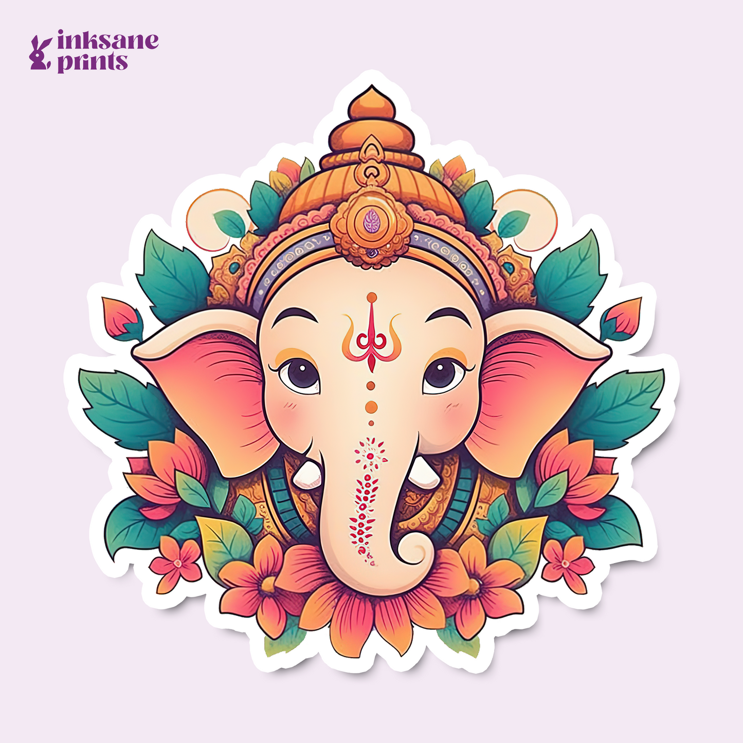 Flowery Ganesha Sticker