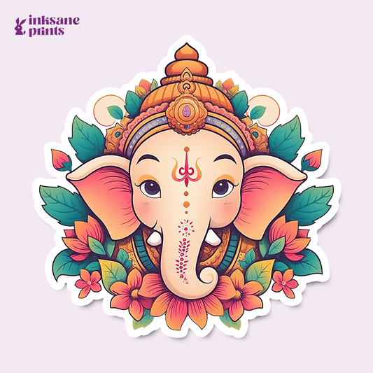Flowery Ganesha Sticker