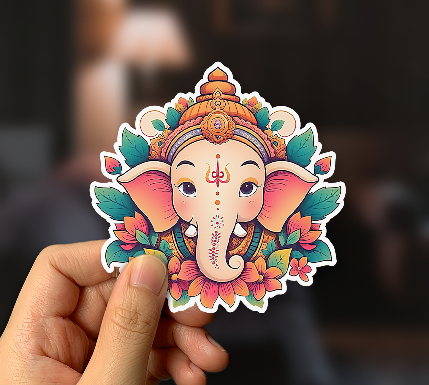 Flowery Ganesha Sticker