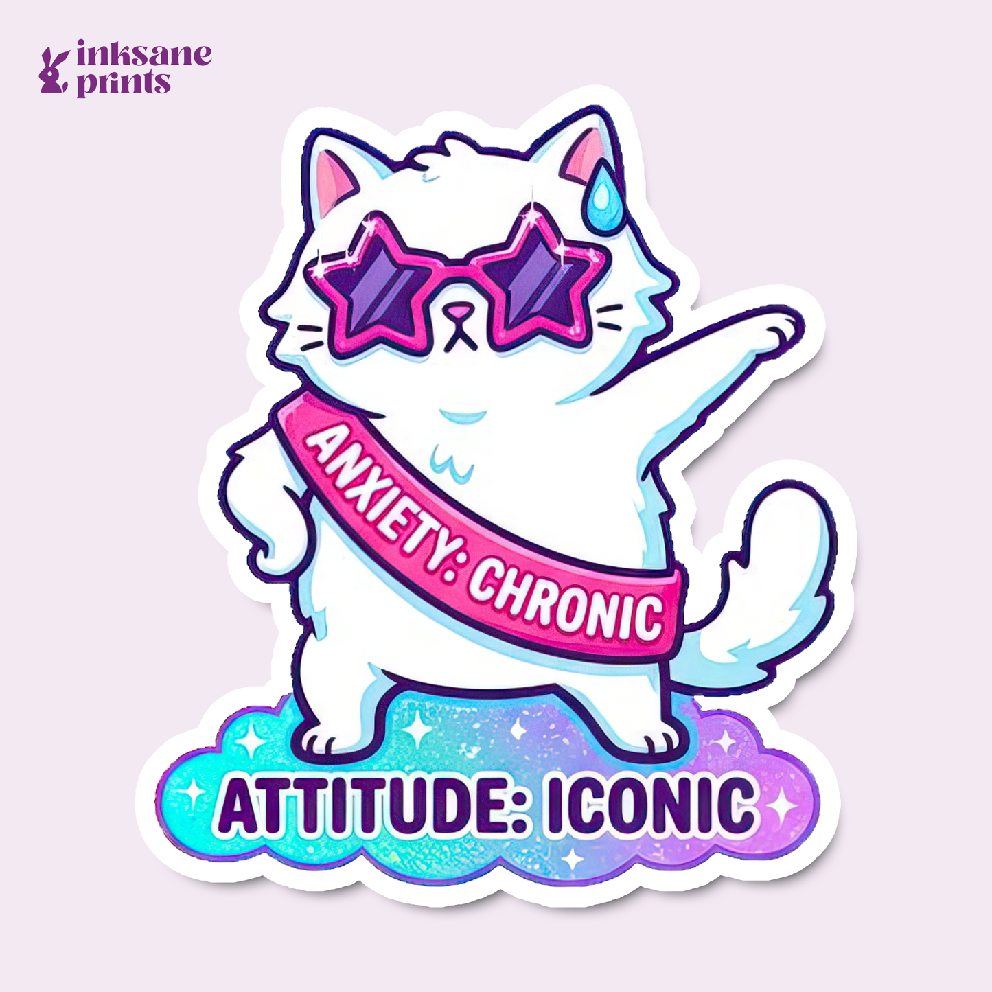 Anxiety Chronic, Attitude Iconic Sticker