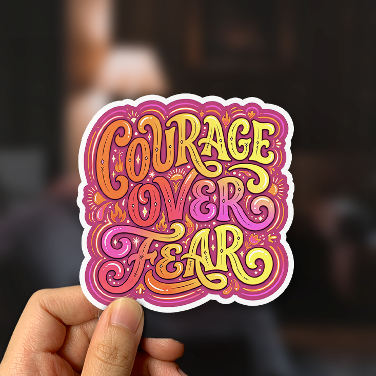 Courage Over Fear Sticker