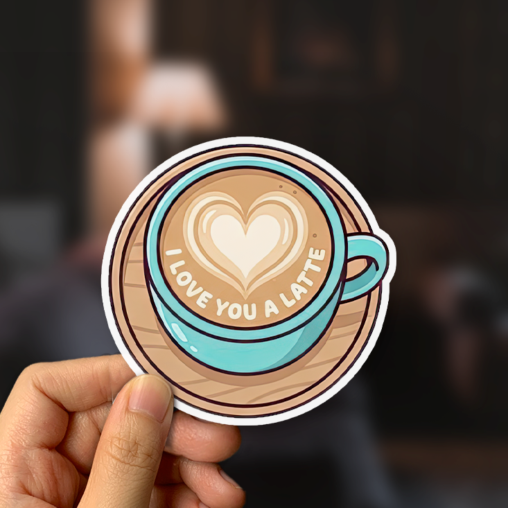 I Love You A Latte Sticker