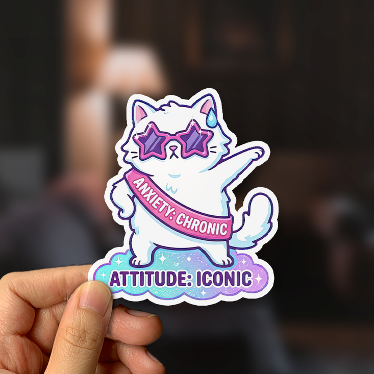 Anxiety Chronic, Attitude Iconic Sticker