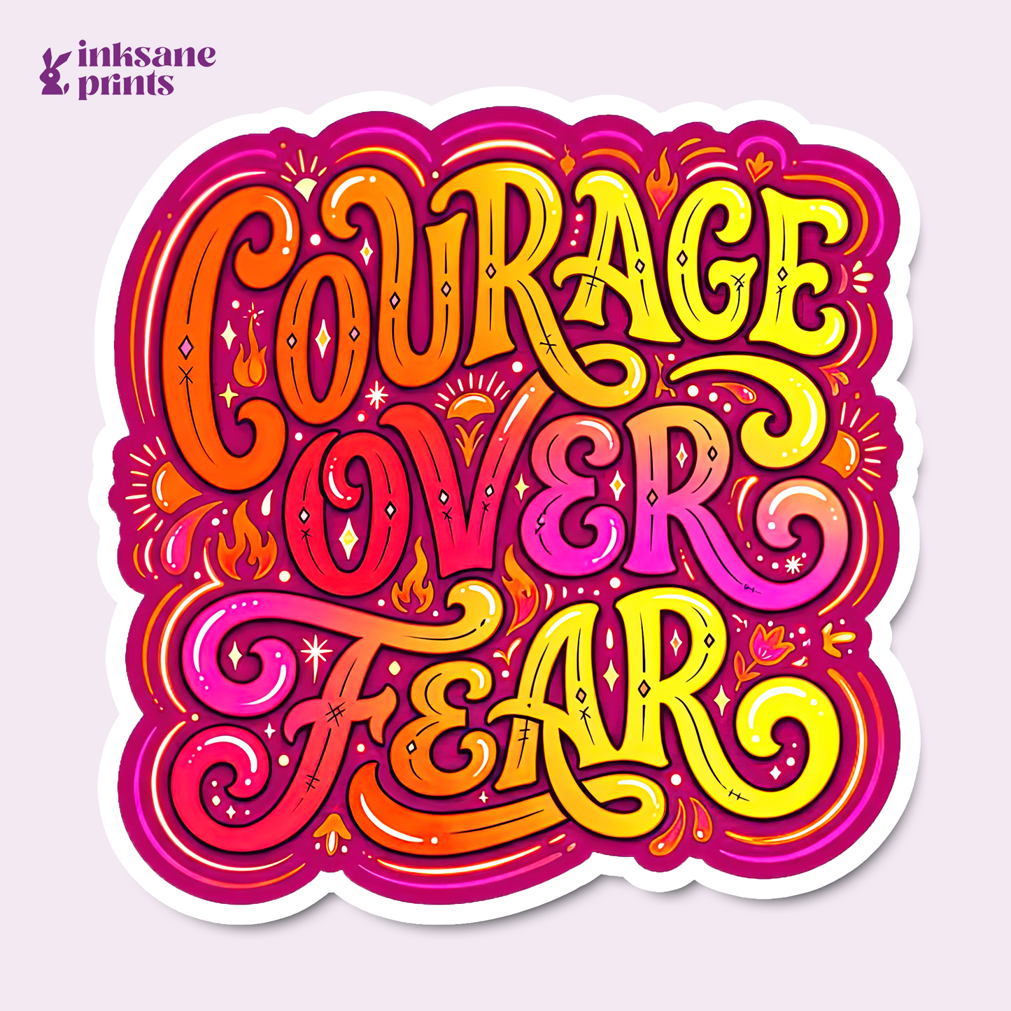 Courage Over Fear Sticker